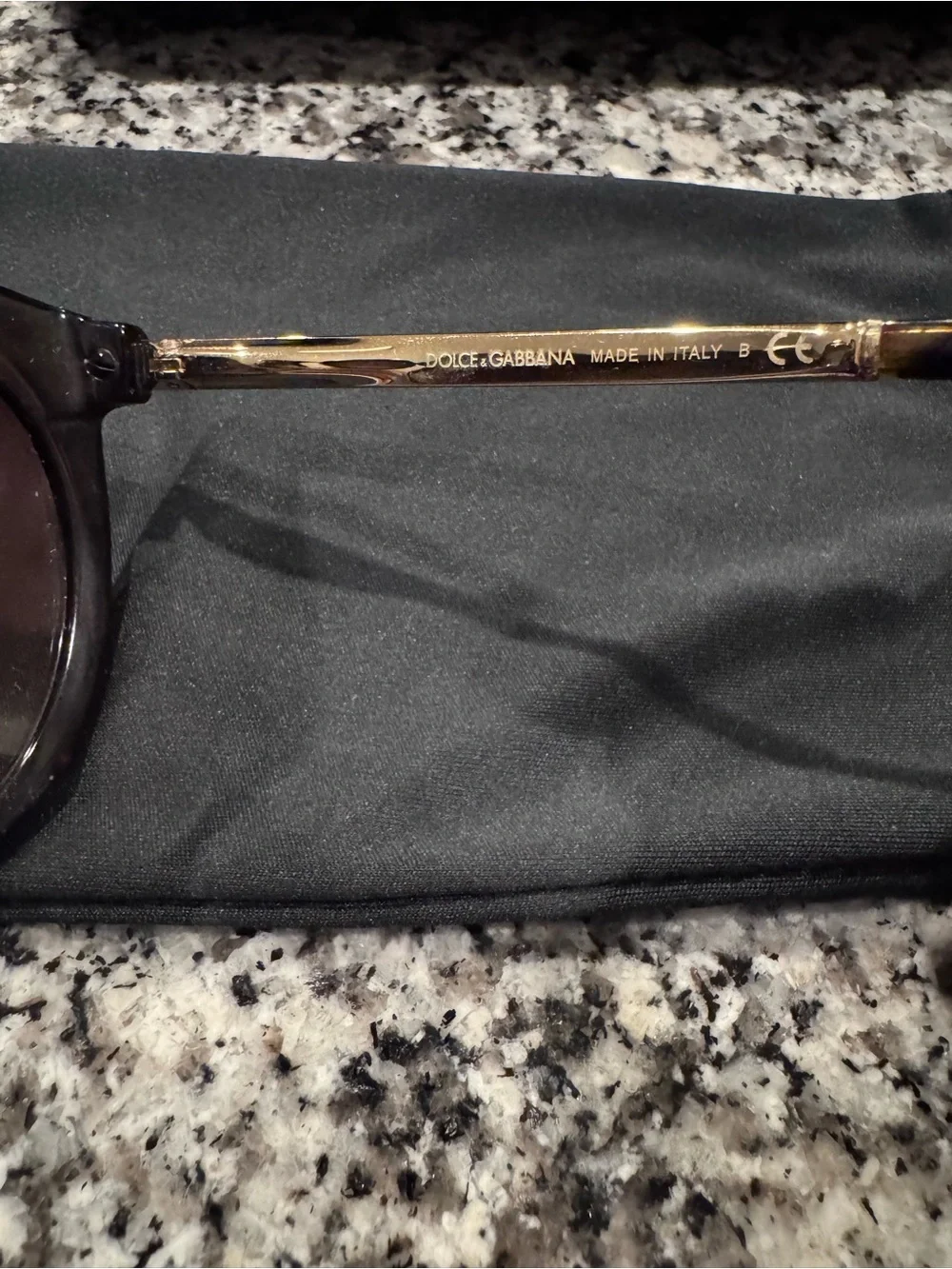 Dolce & Gabbana Black and Gold Round Sunglasses for Men